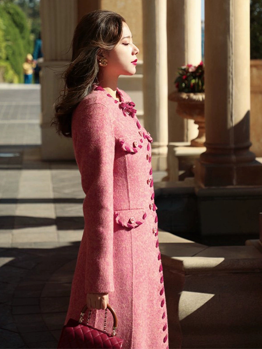 Berry Raspberry Double-Sided Wool Coat