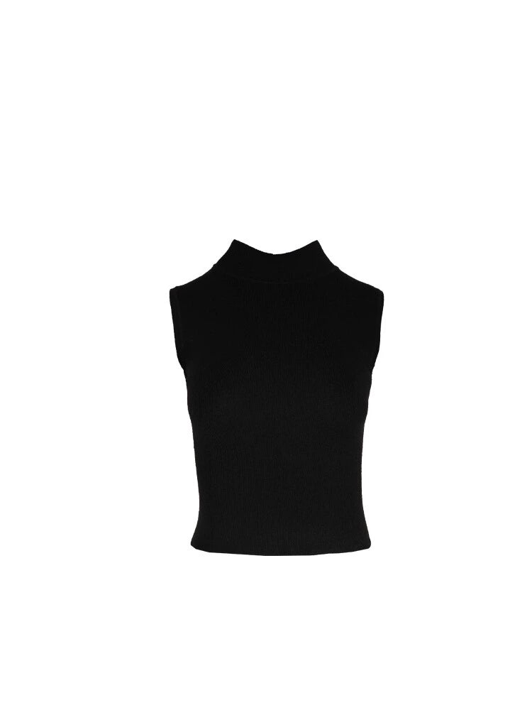 Wool Velvet Sleeveless Knit Top