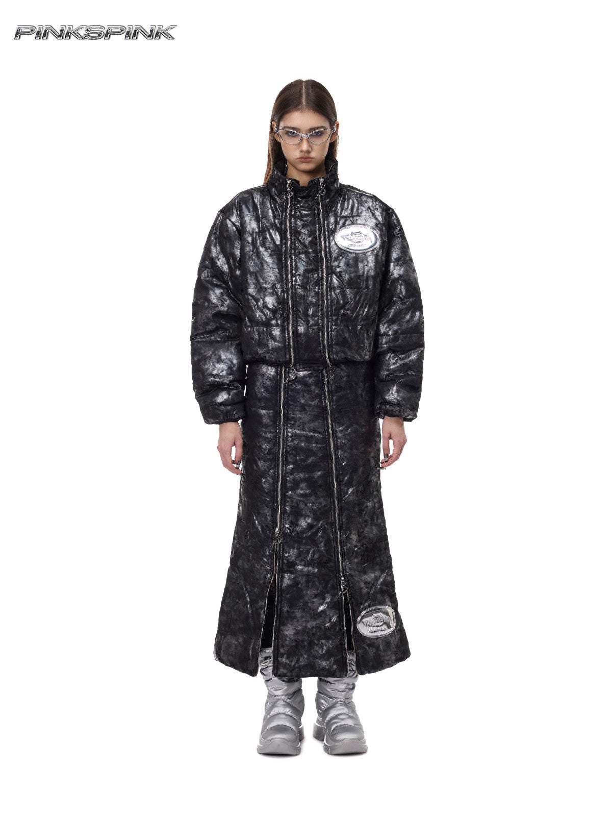 Electric Moon Double-Zip Short Unisex Y2K Jacket