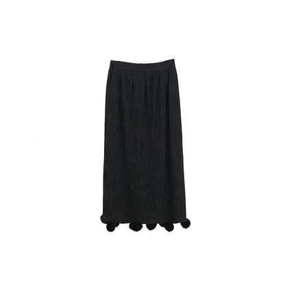 3D Wool Ball Knit Skirt