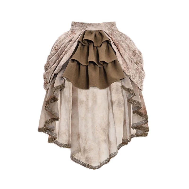 Fierce Dragon Groan Steampunk Pleated Skirt