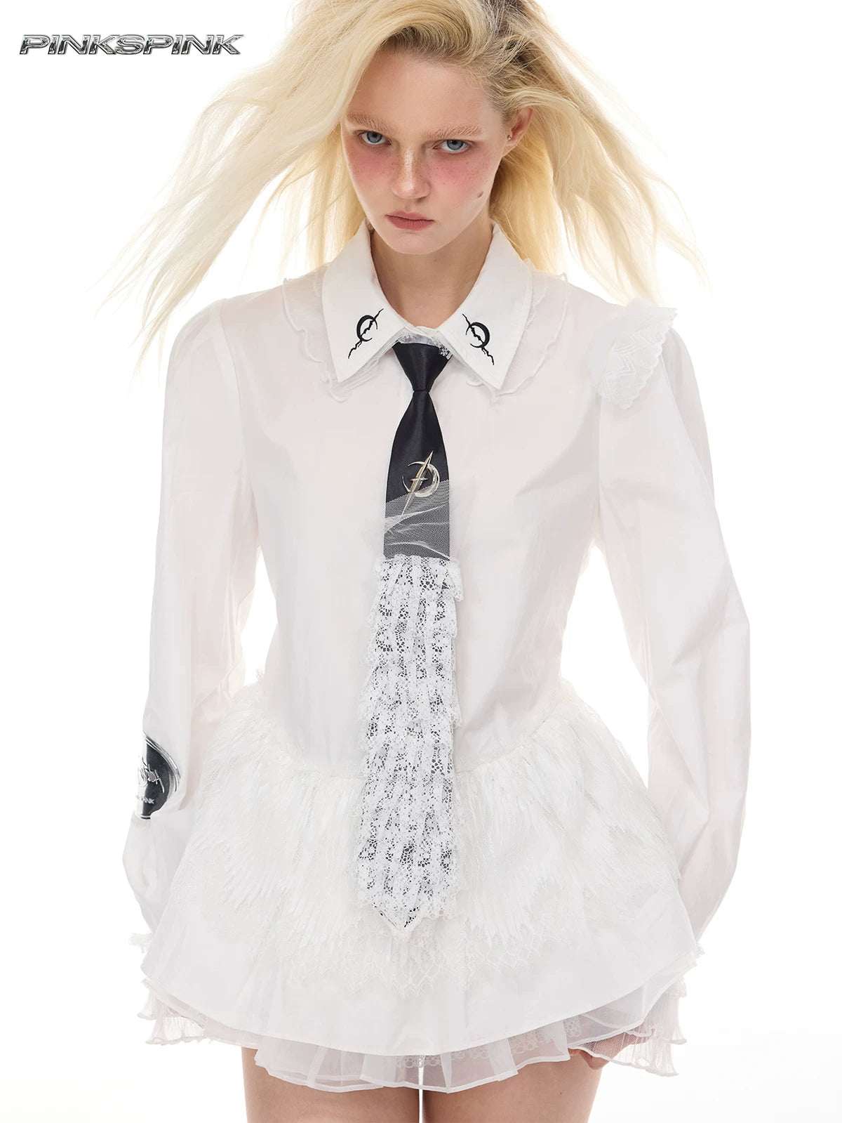 Electric Moon Concept: Soft and Hard Collision, Punk Ballet, Lace Trim, Genderless Y2K Tie