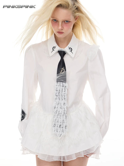 Electric Moon Concept: Soft and Hard Collision, Punk Ballet, Lace Trim, Genderless Y2K Tie