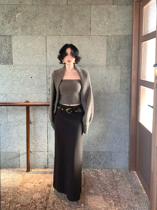 Alpaca Wool-Blend Wrap Knit Cardigan – Wine Noon Autumn/Winter Essential