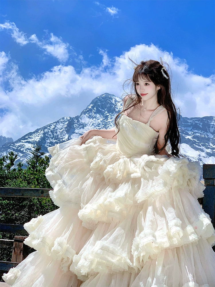 Light Wedding Cake Dress – High-End Princess Puffy Birthday Gown