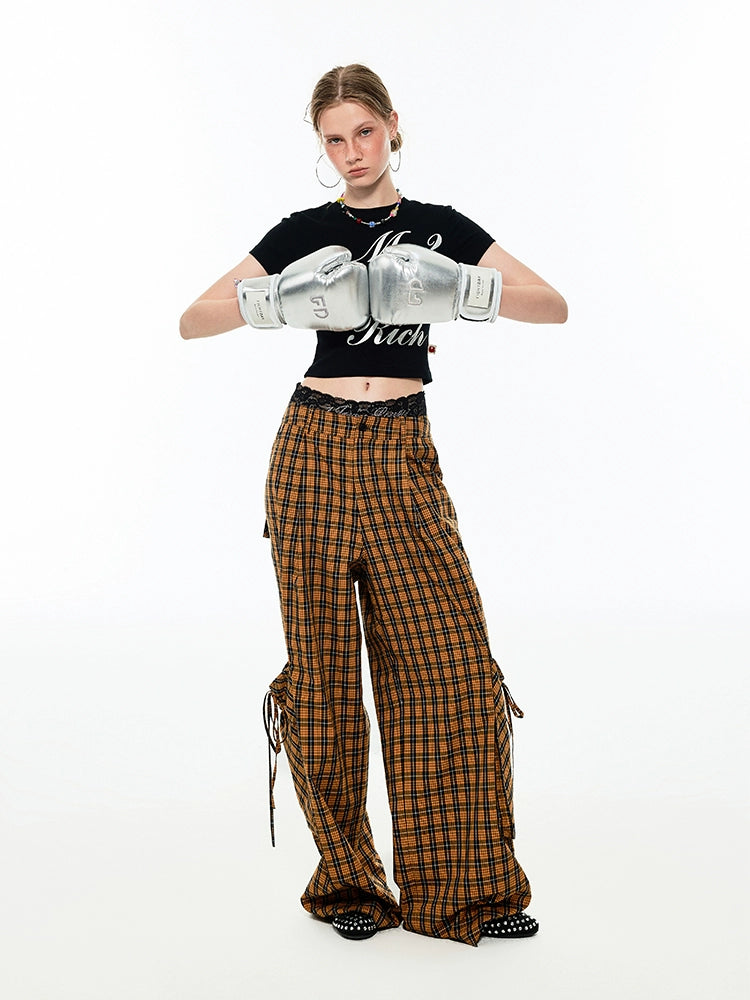 Orange Checkered Work Pants