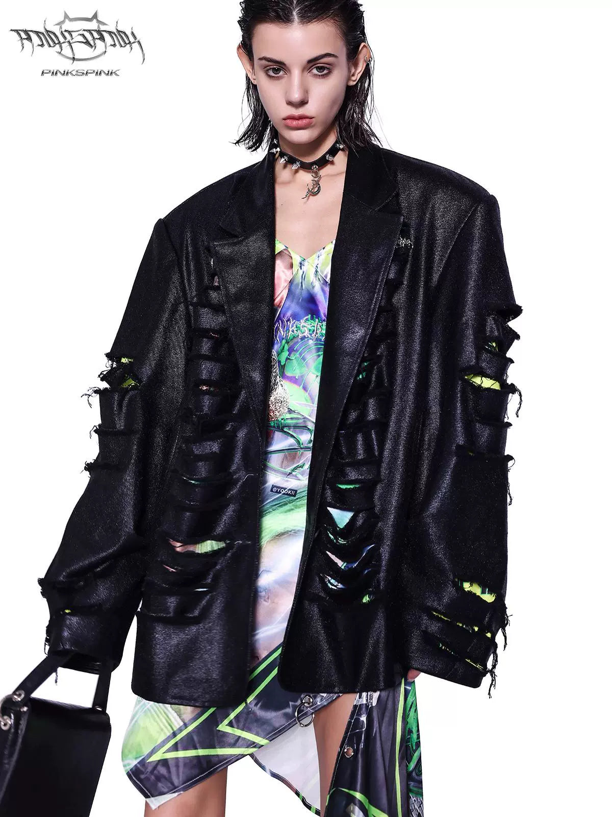 Digital Silhouette Blazer – Inner Destruction-Inspired Avant-Garde Design