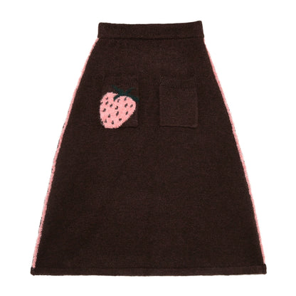 Strawberry Jacquard: Sweater & Knitted Skirt Set
