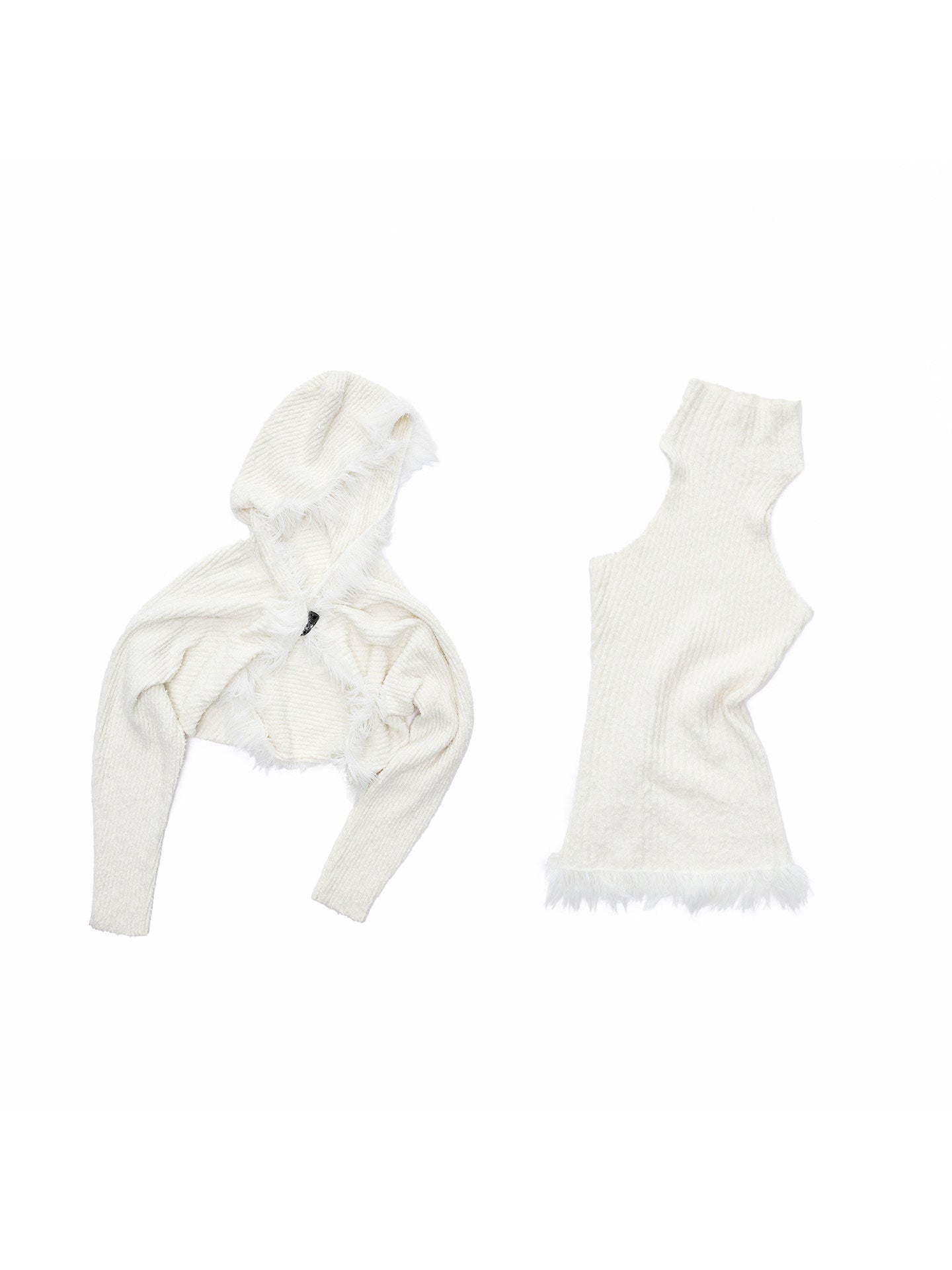 Faux Mink Tassel Knit Vest