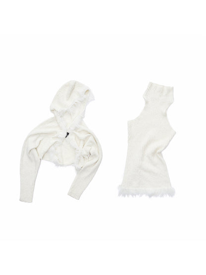 Faux Mink Tassel Knit Vest