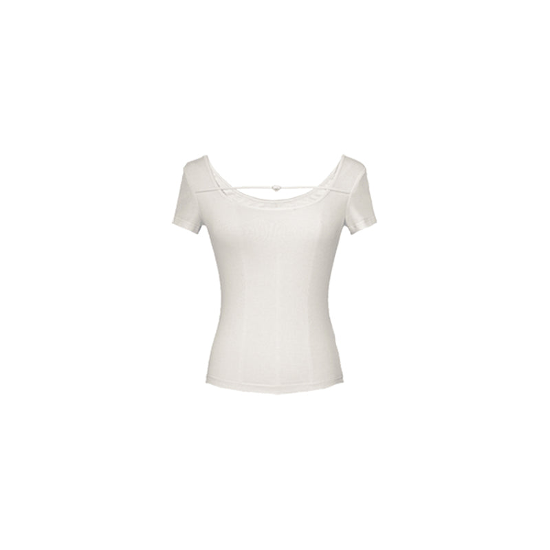 Pleated Square Neck Tee