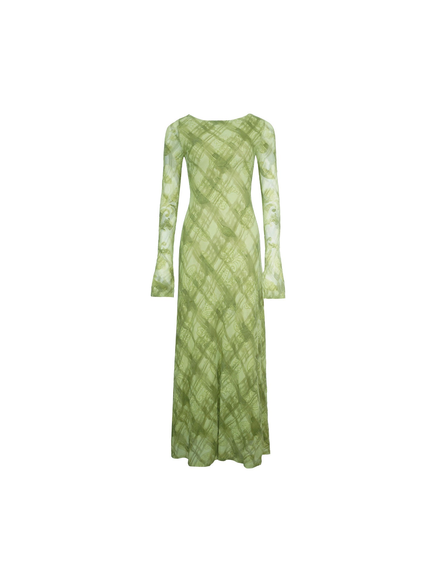 Diamond Blossom Plaid Maxi Dress