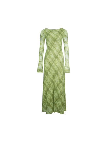 Diamond Blossom Plaid Maxi Dress