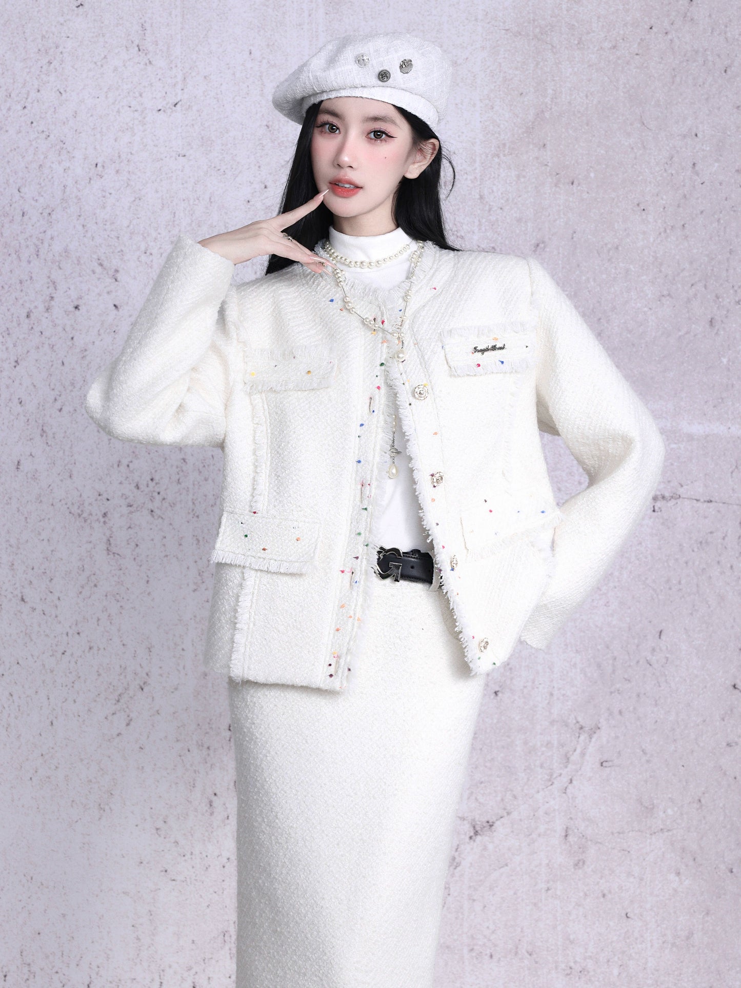 Miss Hera's White Small Fragrant Tweed Jacket