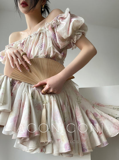 Floral Lace Top & Skirt Set