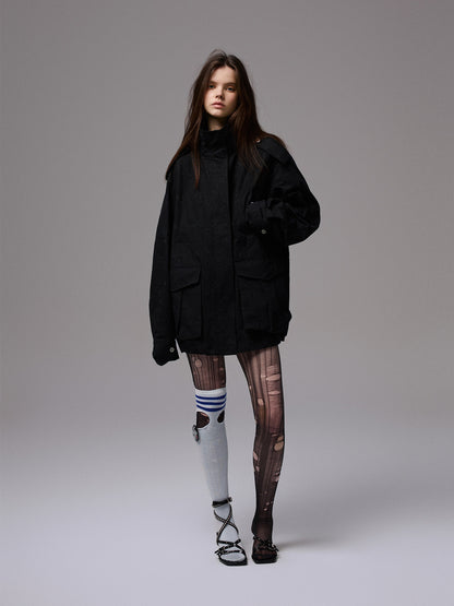 Embroidered Utility Workwear Jacket