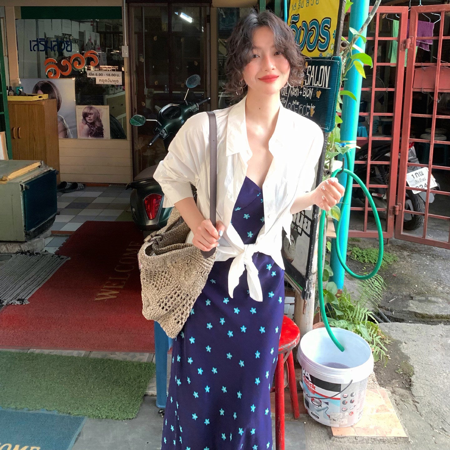 Relaxed Cotton Button-Up Shirt
