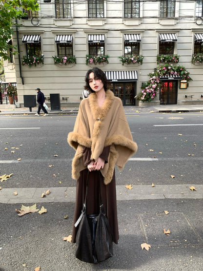 Luxury Fox Fur & Wool Double-Faced Vest Coat