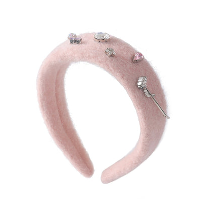 Rhinestone Rose Hair Band