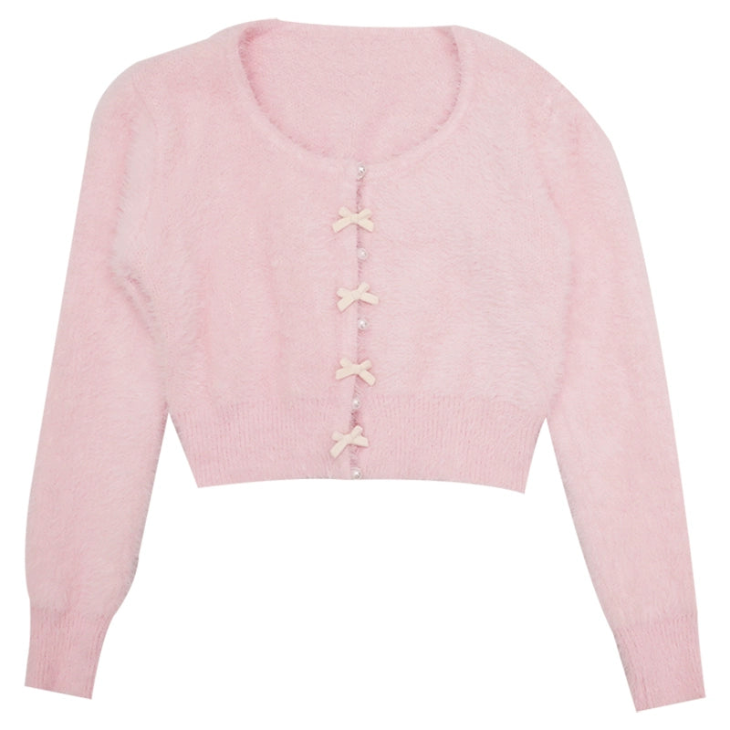 Pearl Bow Sweater Cardigan