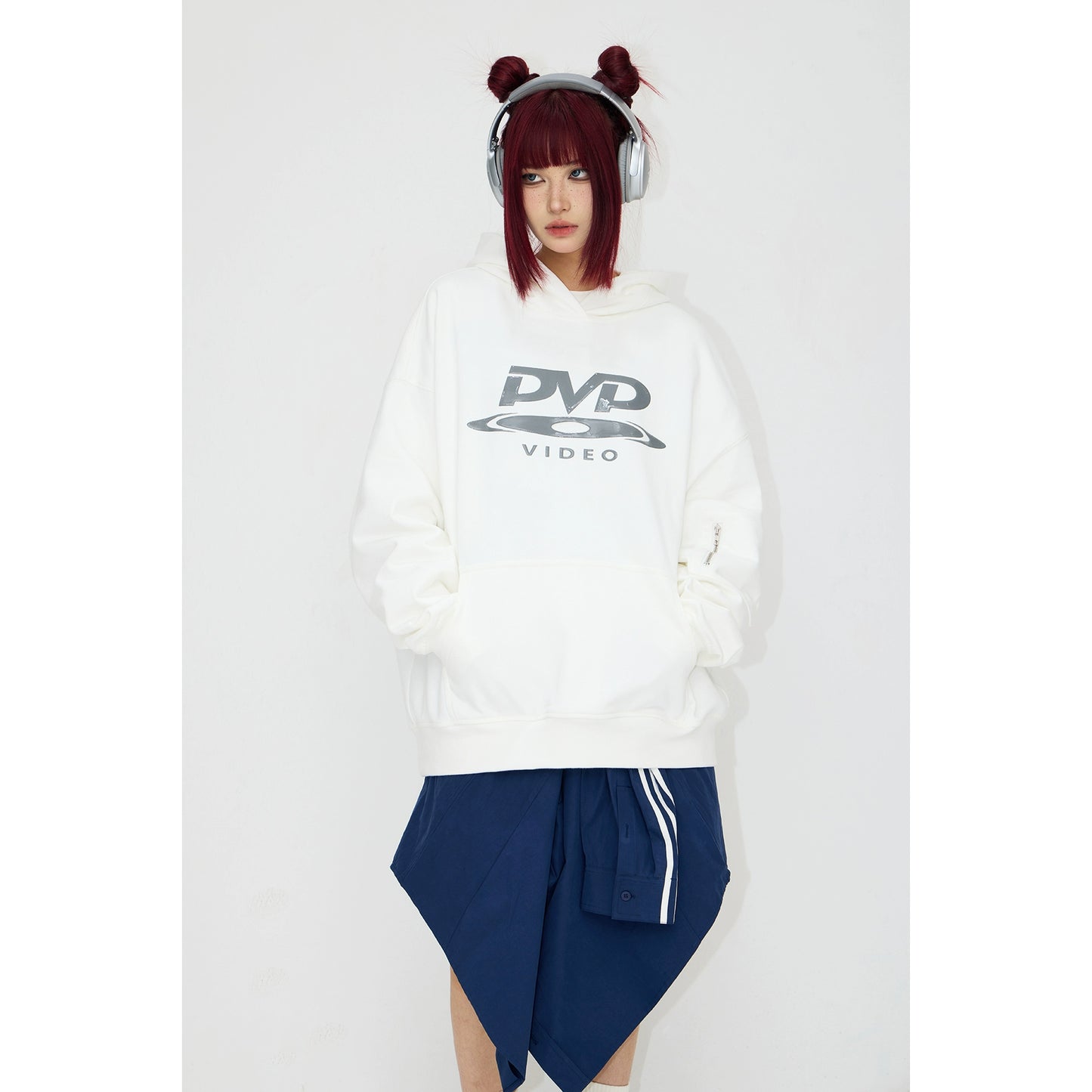 DVD Silicone Print -zipper Structure Hoodie