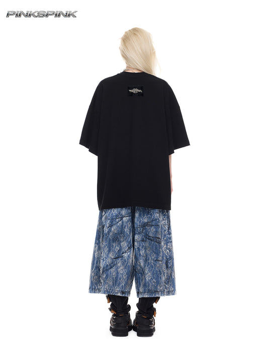 Rock Frog Graphic Loose-Fit Punk Y3K Unisex Tee