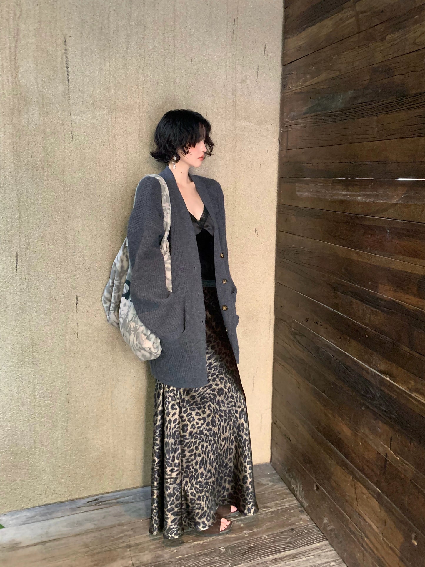 Lazy Daylight Wool-Blend Mid-Length Knit Cardigan Jacket – Hong Kong Retro