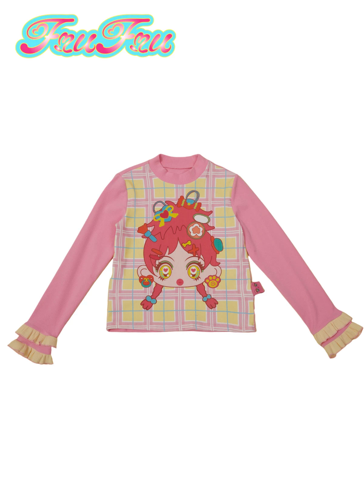 Gollu Store Girls' Room Pink Autumn/Winter Versatile Cute Printed Base Layer Long Sleeve