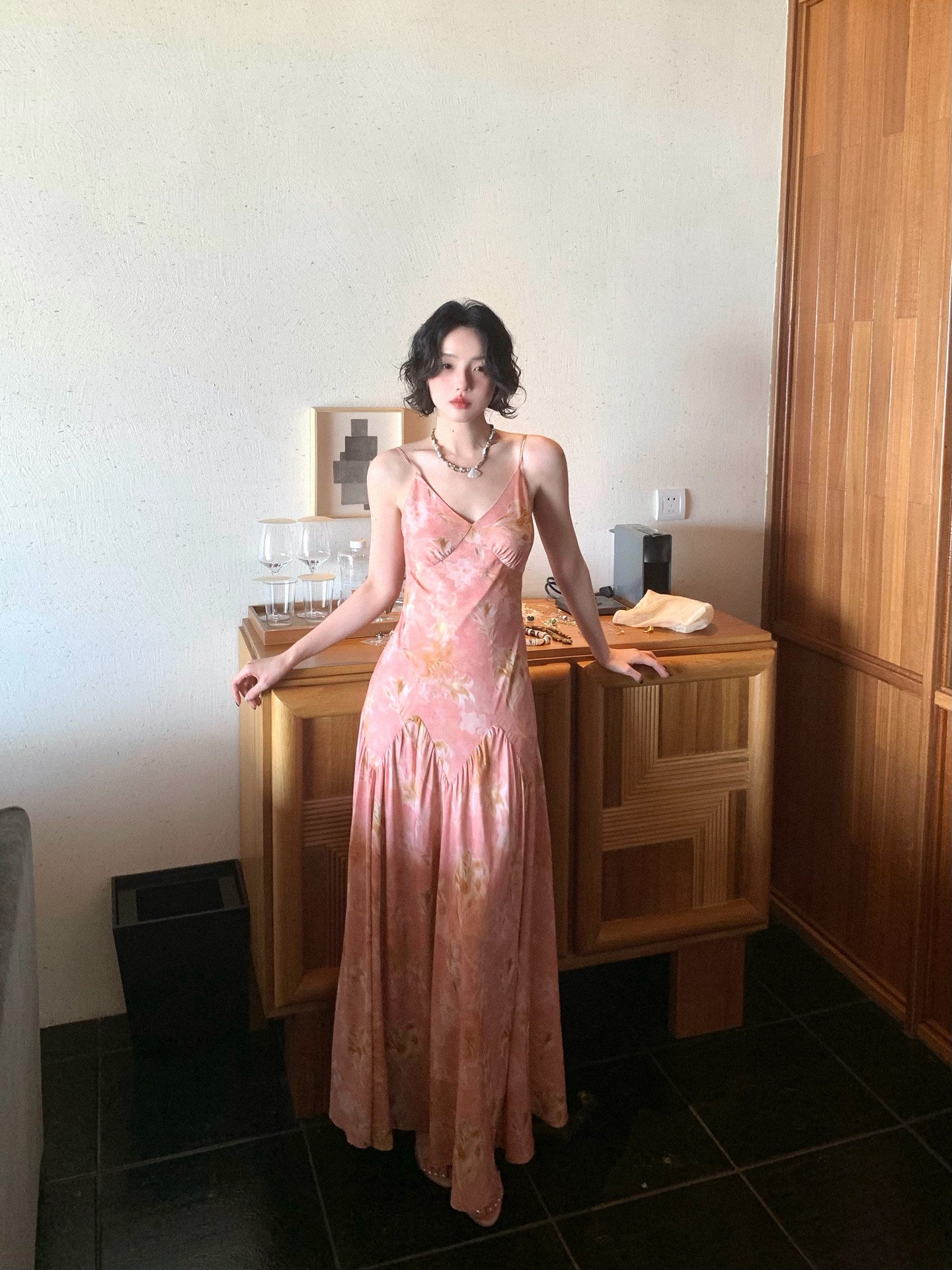Southern French Blossom Slip Maxi Dress