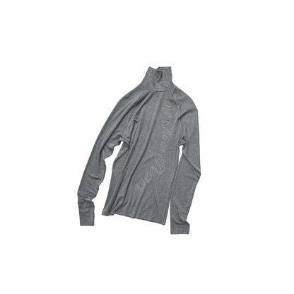 Rhinestone Raglan Turtleneck Top