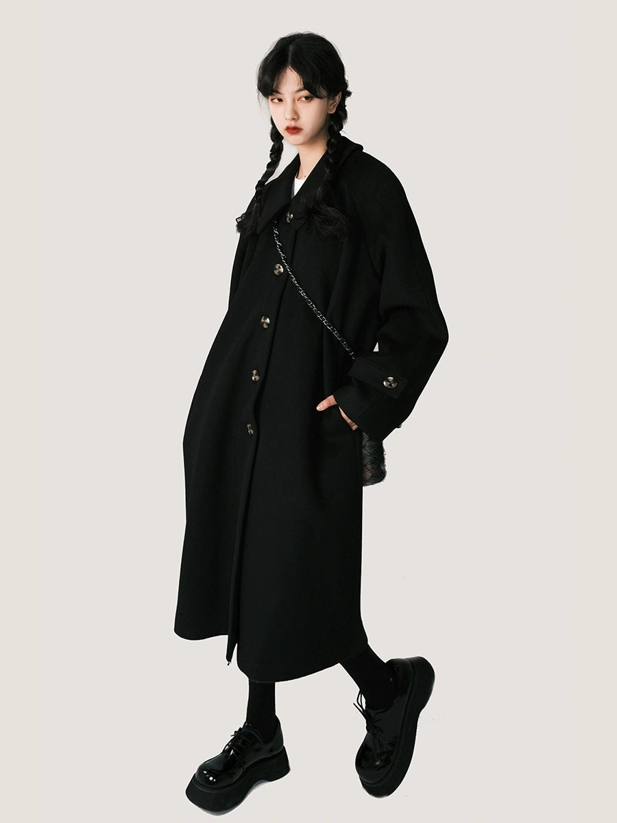 Cocoon Double Sided Wool Coat - Thickened