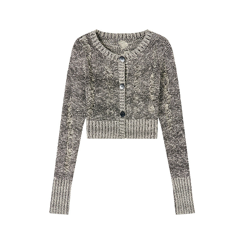 Yuan Lazy Jacquard Cardigan for Autumn