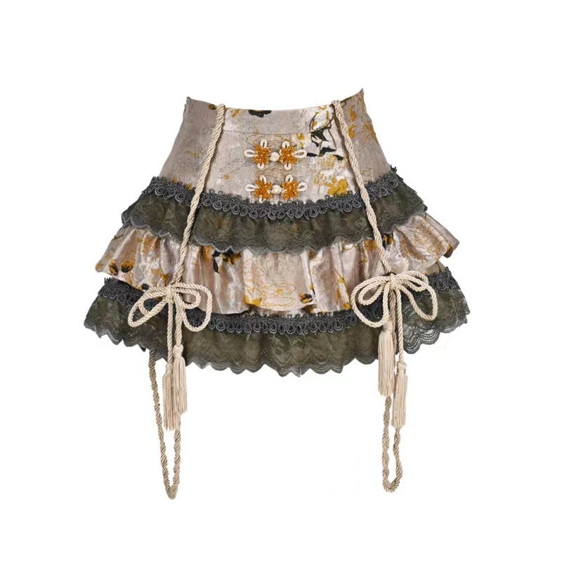 Spring Dragon Jacquard Spice Girl Skirt