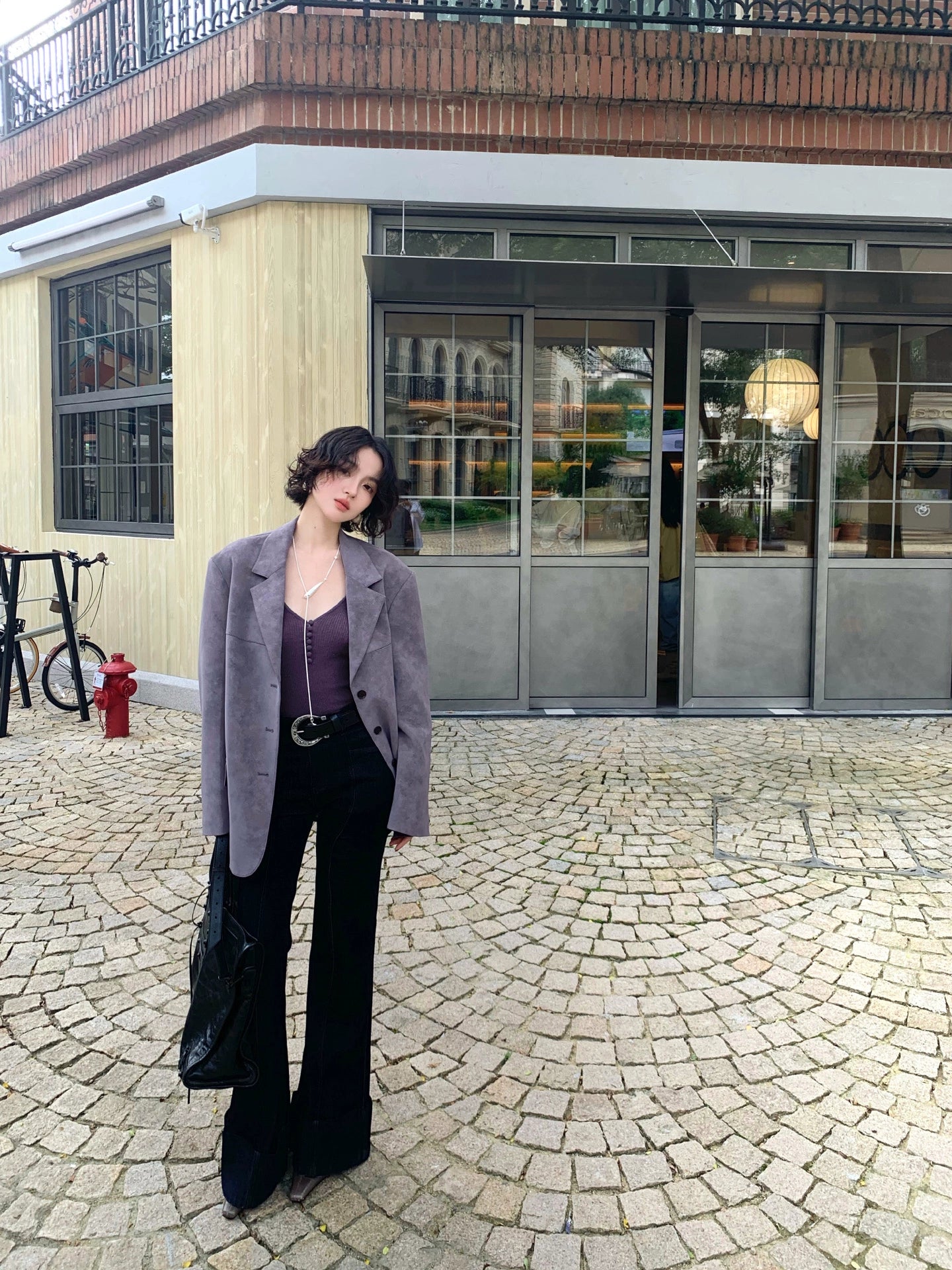 High-Waisted Slim Denim Flared Pants – Hong Kong Retro Fall/Winter Style