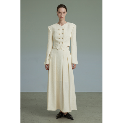 Court Style White Fragrant Coat