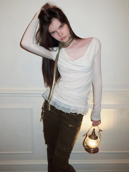 Mesh Patchwork Lace Top