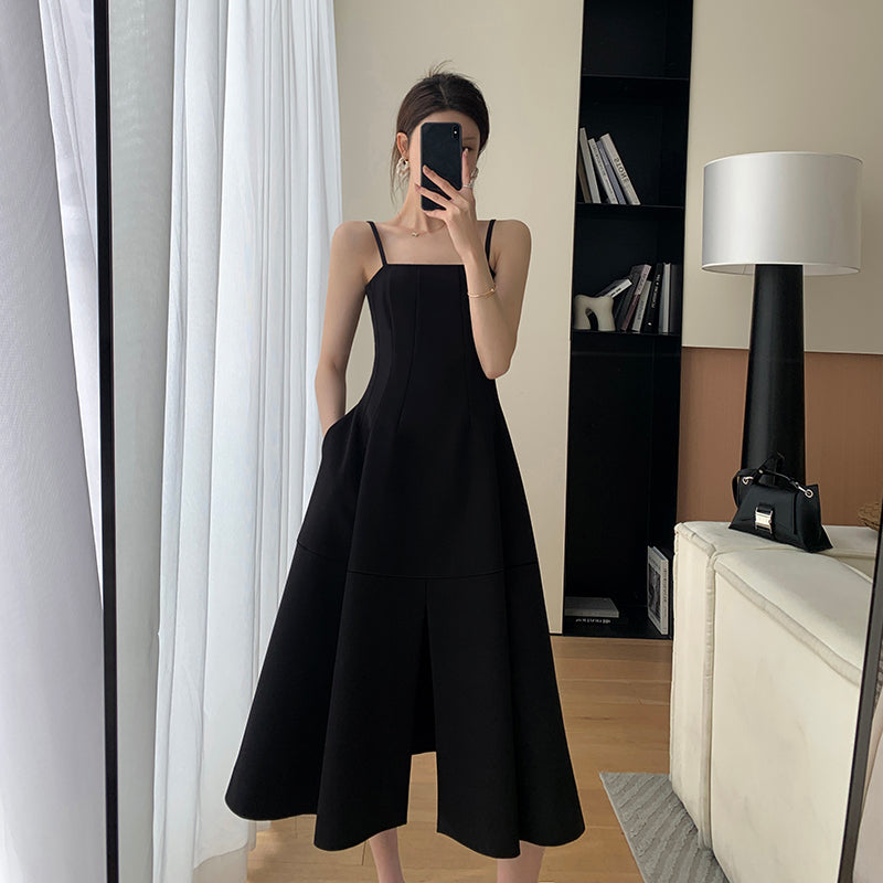 Black French Waist Camisole Skirt