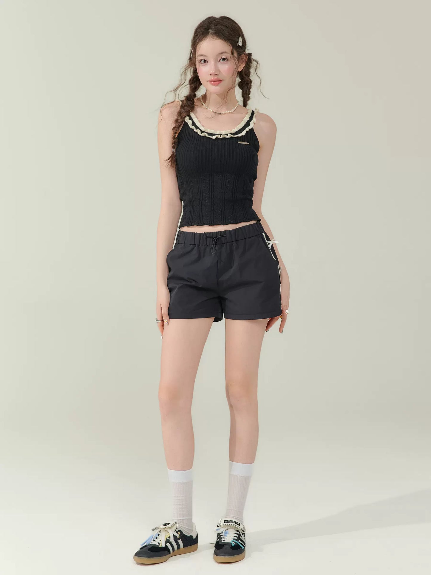 Retro Bow High Waist Slimming Sports Shorts | Summer Casual Style