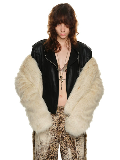 Cropped Slim Fit Black Biker Leather Jacket – Fall/Winter Classic Lapel Style