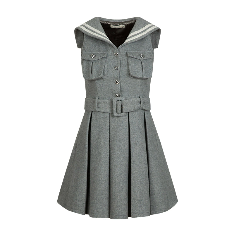 Grey Fleece Dress Set