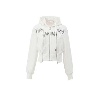 Cropped Zip-Up Cardigan Jacket – Slim Fit with Heavy Double Placket