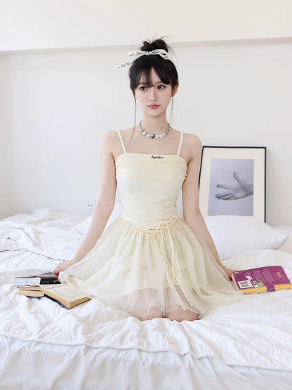 Cream Sweetheart Ballet Skirt French Strap