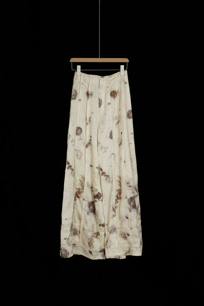 Autumn Silk Printed Wide Leg Pants