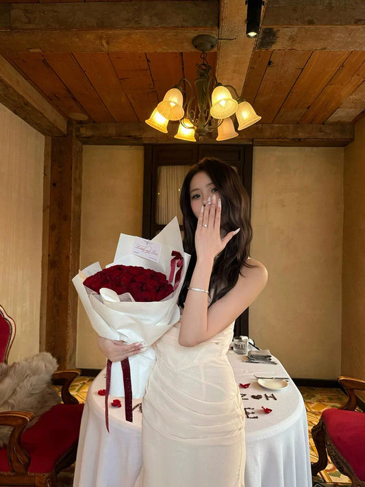 French Luxury Slip Dress – High-End Mesh Princess Birthday Gown