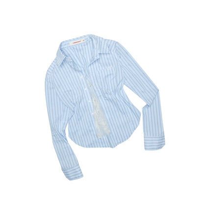 Lace Panel Faux Layered Shirt & Skirt Set – Pure Desire Aesthetic