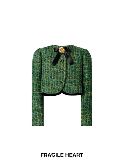 Magi's Gift: Gem Button Green Fragrant Short Coat