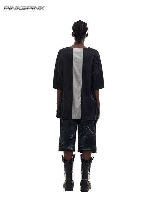 Electric Moon Flame Cat Graphic Jersey – Y2K Rock Streetwear Top