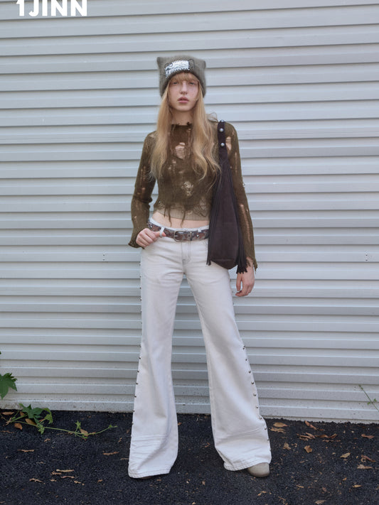 Openwork Mohair Knit Sweater