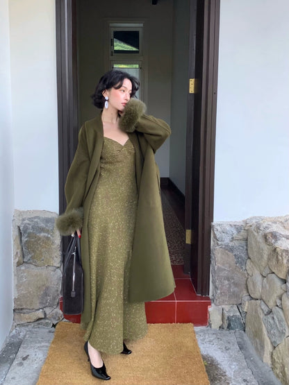 Dinner Streamer V-Neck Fishtail Suspender Dress – Sophisticated Flair