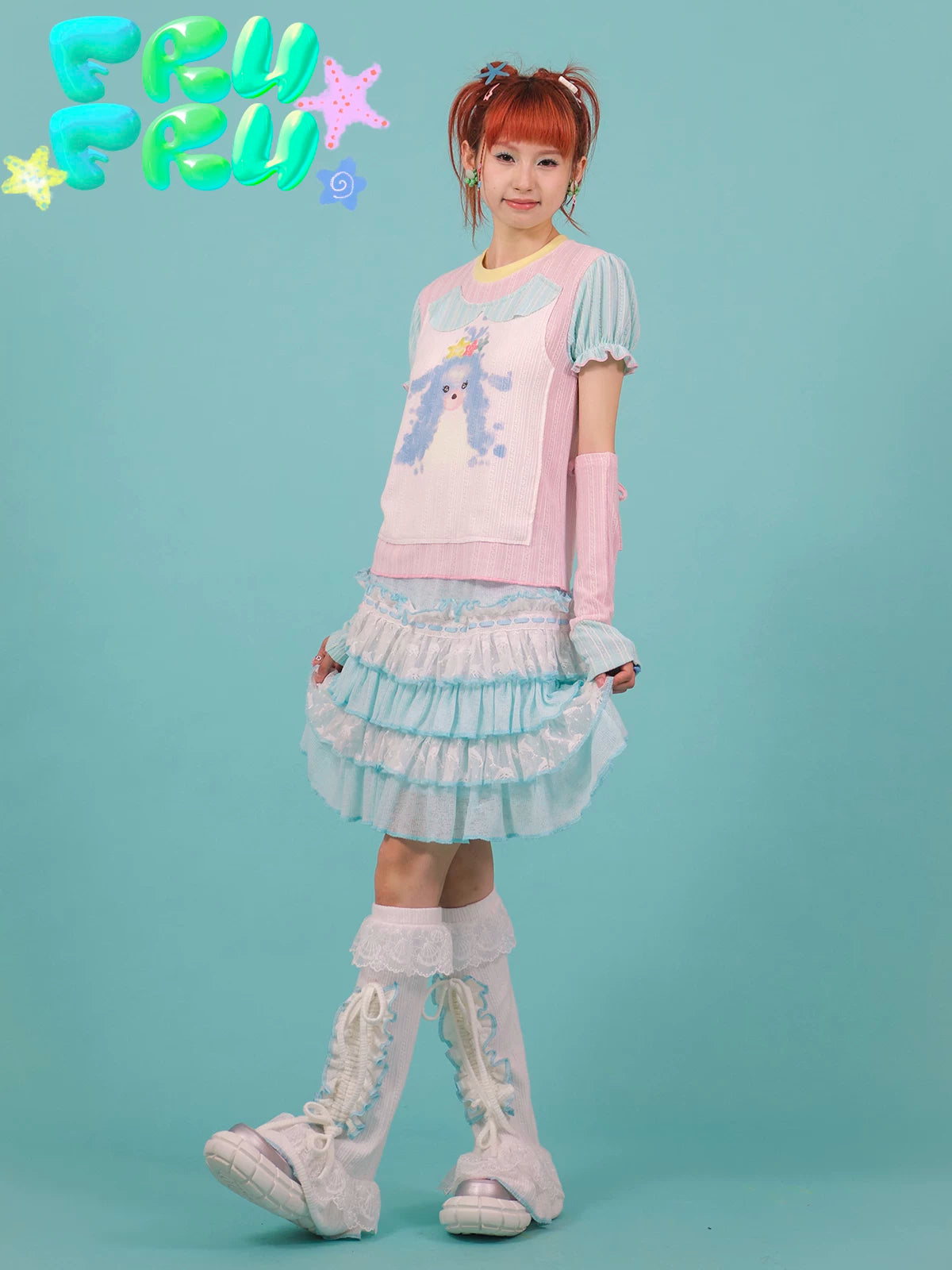 Gollum Store Original Design Girls' Y2K Summer White Lace Lace Sweetheart Sock Covers